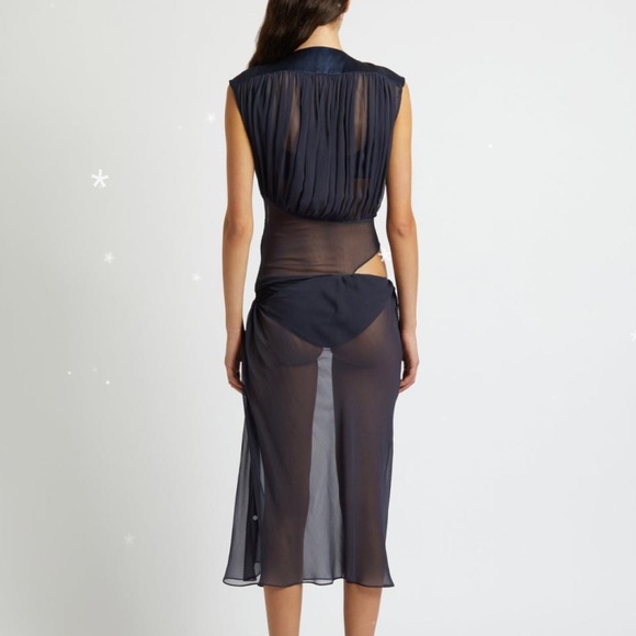 Christopher Esber Silk Drape Dress in Ink - Picture 4 of 7